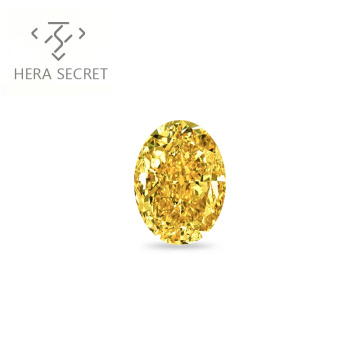 ForeverFlame  fancy yellow 1.5ct 6mm*8mm vvs Oval Cut diamond CVD CZ Moissanite haute couture ring